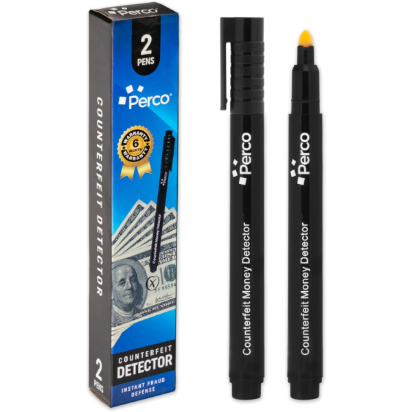 PERCO COUNTERFEIT MONEY DETECTOR PEN (2 PACK)