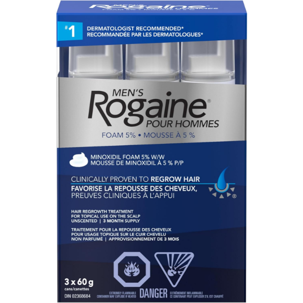 ROGAINE MEN'S HAIR REGROWTH TREATMENT WITH 5% MINOXIDIL FOAM