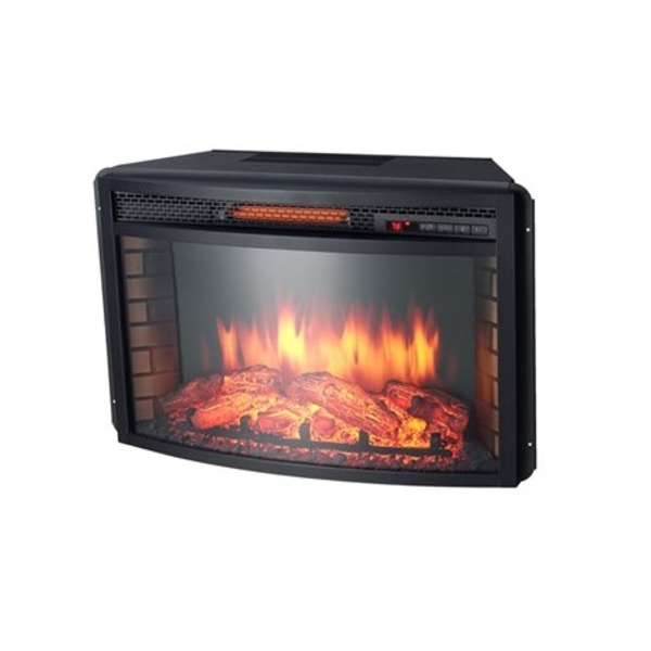 MUSKOKA HARLINGTON 59-IN ANTIQUE COFFEE FINISH ELECTRIC FIREPLACE (USED, NO BOX)