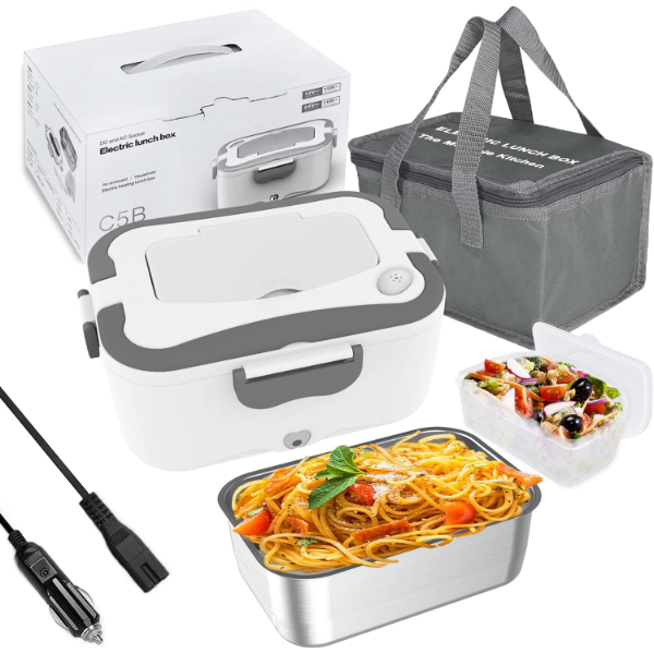 ELECTRIC LUNCH BOX FOOD HEATER - 2-IN-1 PORTABLE FOOD WARMER LUNCH BOX FOR CAR & HOME