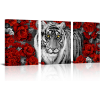 Image 1 : KALORMORE BLACK AND WHITE TIGER CANVAS WALL ART