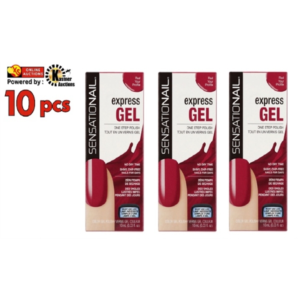 SENSATIONAIL EXPRESS GEL NAIL POLISH, RED YOUR PROFILE, 0.33 FL OZ (10 PCS)
