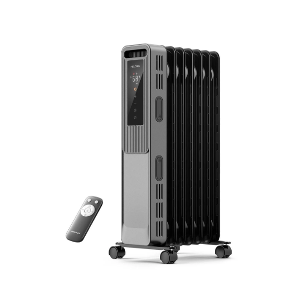 PELONIS 1500W ELECTRIC 3-SETTING OIL FILLED RADIATOR HEATER, GREY
