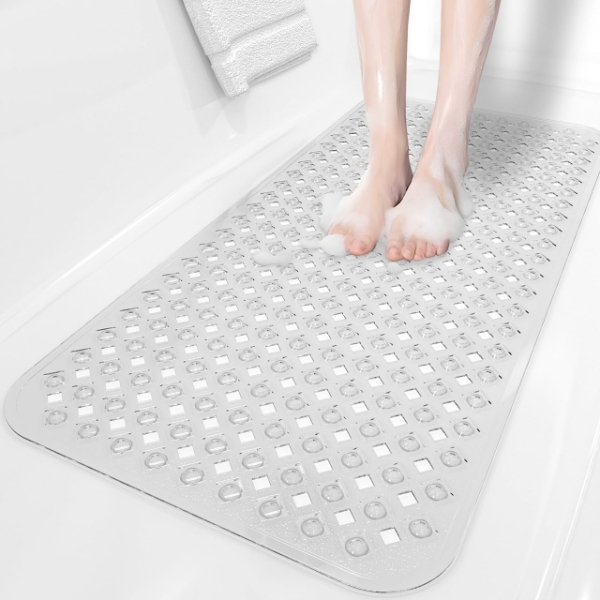 SHOWER MAT NON SLIP,  EXTRA SAFE STANDING BATHTUB MAT, BATHROOM ACCESSORIES
