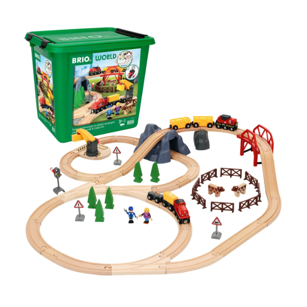 BRIO LARGE COUNTRYSIDE AND CARGO SET (USED, MISSING PARTS)
