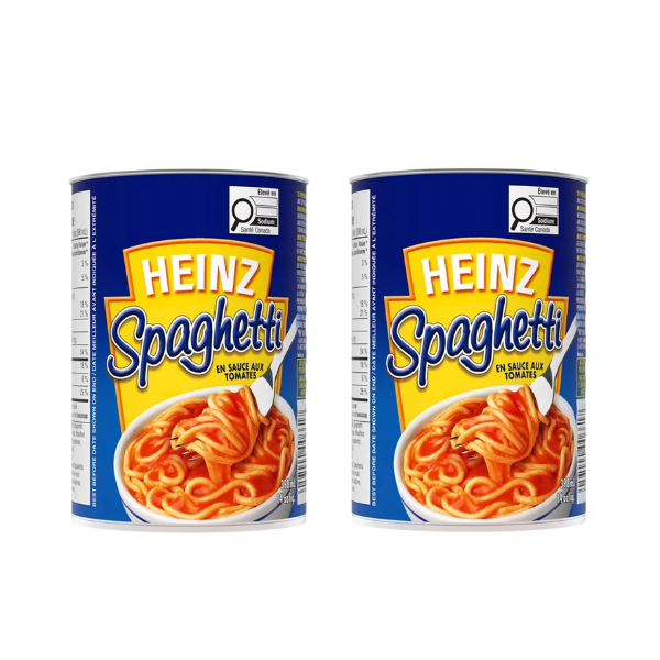 Heinz Spaghetti in Tomato Sauce with Cheese, 398mL (2 CANS)
