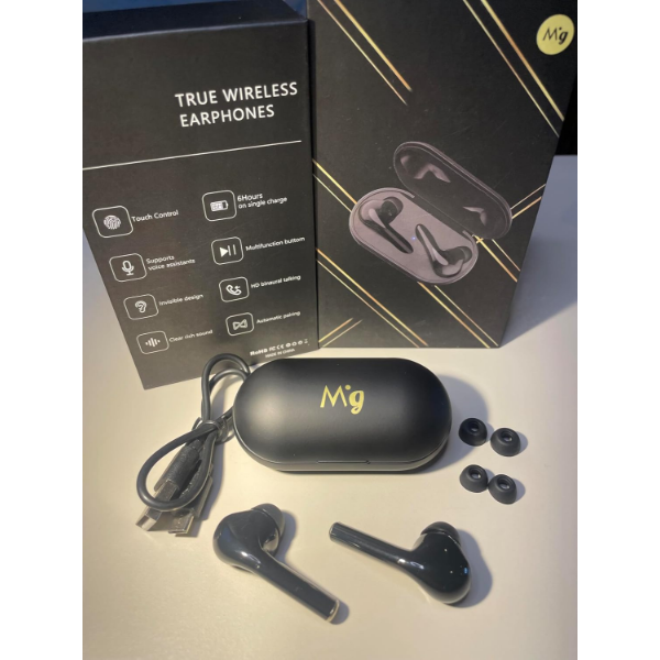 WIRELESS EARPHONE MG1 (BLACK WITH GOLD LOGO) -N