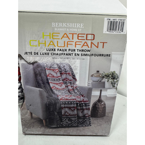 BERKSHIRE HEATED LUXE FAUX FUR THROW -U