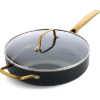 Image 1 : BLUE DIAMOND GOLD EDITION CERAMIC NONSTICK 4QT SAUTE PAN -U, MISSING LID