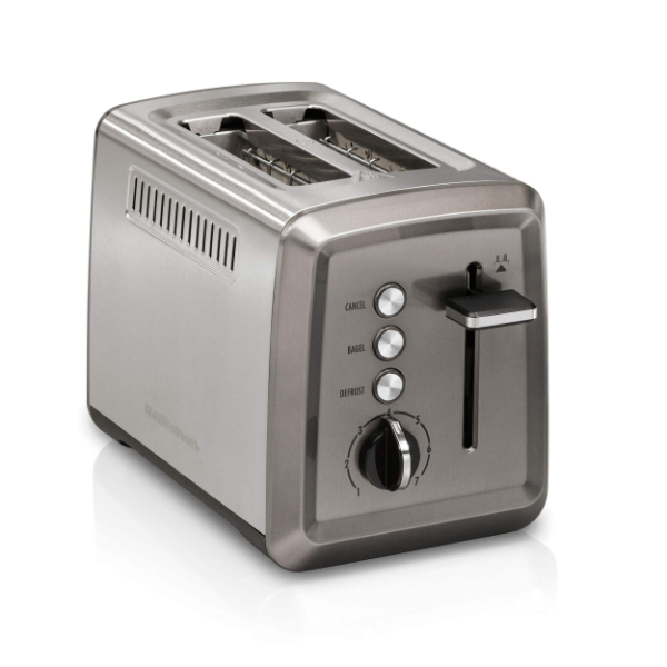 HAMILTON BEACH ELITE EXTRA WIDE SLOT TOASTER WITH 7 SETTINGS, STAINLESS STEEL, BLACK, 2 SLICES