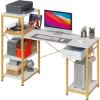 Image 1 : GYIIYUO COMPUTER DESK 55 INCH WITH WIDER 14'' PRINTER SHELVES