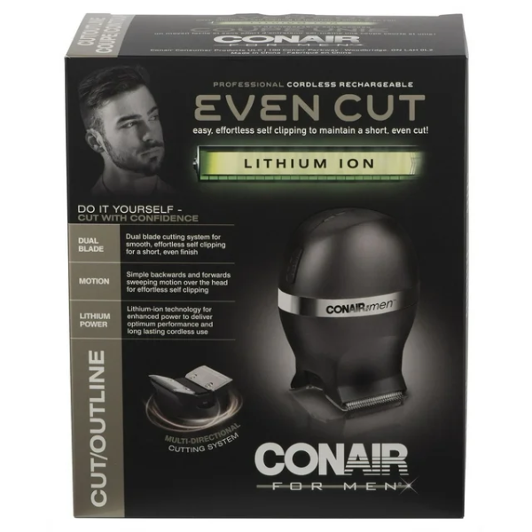 CONAIR FOR MEN EVEN CUT V4 LITHIUM-ION DUAL BLADE CLIPPER HAIRCUT GROOMIING KIT (SLIGHTLY USED)