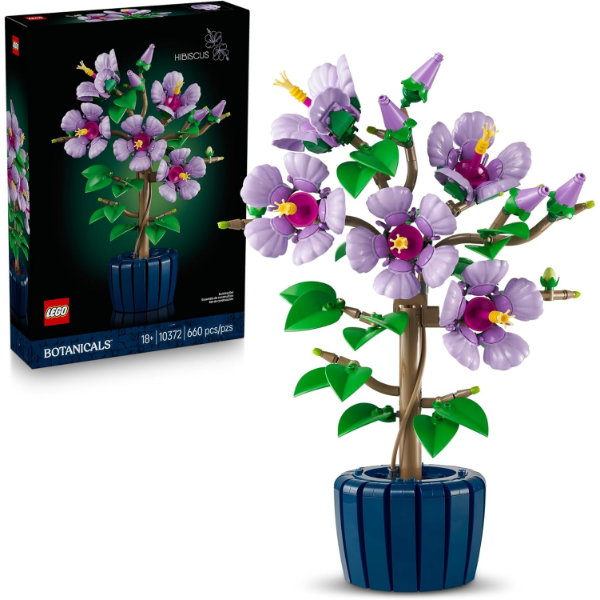 LEGO BOTANICALS HIBISCUS FLOWER BUILDING SET -  PLANT & FLOWER BUILDING BLOCKS FOR WOMEN & MEN