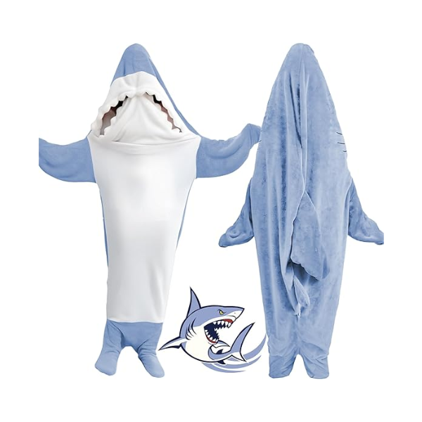 SHARK BLANKET HOODIE ONESIE SLEEPING BAG