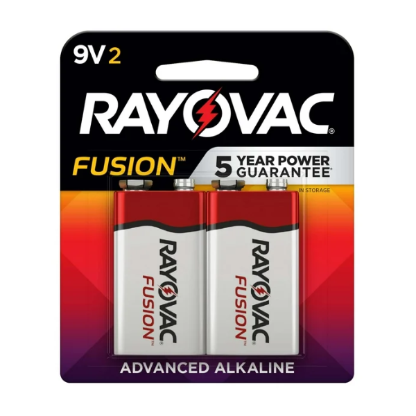BATERÍAS RAYOVAC FUSION DE 9 V (PAQUETE DE 2)
