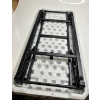 Image 3 : FOLDING PLASTIC FOLDABLE TABLE IN WHITE WITH BLACK METAL FRAME -SU