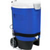 Image 1 : IGLOO 5 GALLON WHEELED PORTABLE SPORTS COOLER WATER BEVERAGE DISPENSER WITH FLAT SEAT LID -SUMP