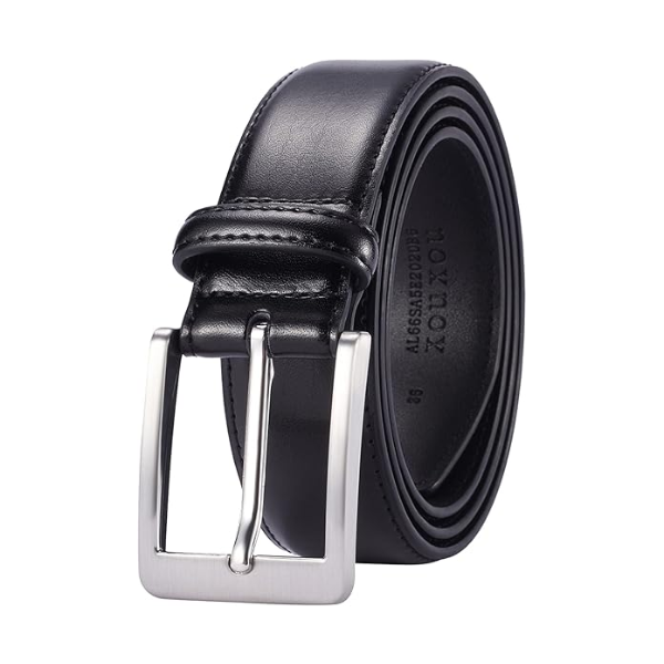 MEN'S CASUAL LEATHER JEANS BELTS CLASSIC WORK BUSINESS DRESS BELT WITH PRONG BUCKLE FOR MEN