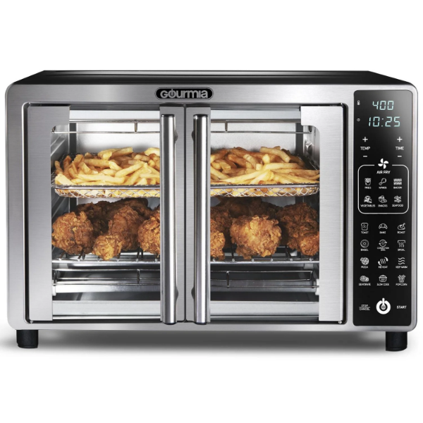 GOURMIA DIGITAL AIR FRYER TOASTER OVEN WITH SINGLE-PULL FRENCH DOORS, AIR FRYER TOASTER OVEN