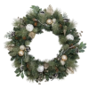 Image 1 : 30-INCH PRE-LIT DECORATED CHRISTMAS WREATH WITH 50 LED LIGHTS BATTERY OPERATED (NEW)