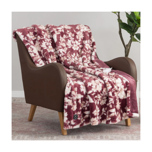 BERKSHIRE - HEATED LUXE FAUX FUR THROW (SLIGHTLY USED)