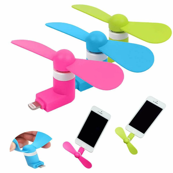 A PLUS MINI CELL PHONE FAN 3-IN-1 MOBILE PHONE FANS COMPATIBLE WITH IPHONE/IPAD/ANDROID -N