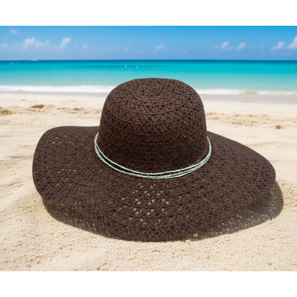 BROWN SUN HAT, STRAW SUMMER HAT, WIDE BRIM SUN HAT, FLOPPY FOLDABLE STRAW HAT