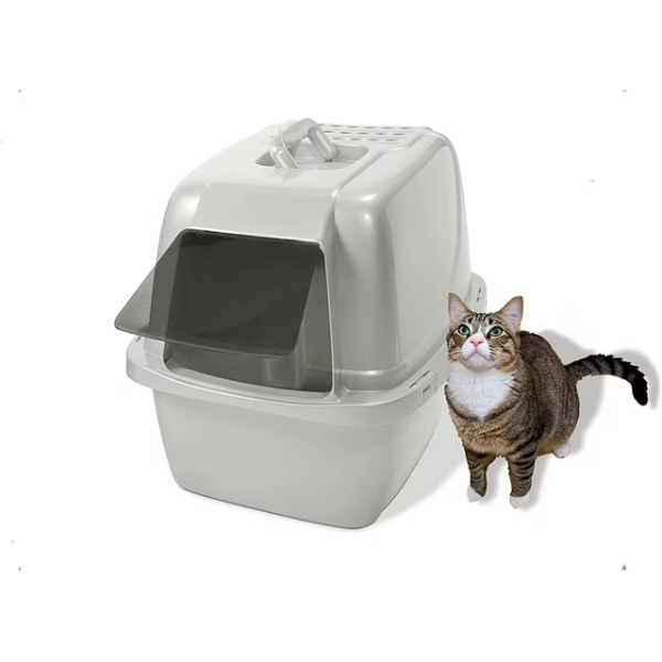 VAN NESS PETS ODOR CONTROL LARGE ENCLOSED CAT LITTER BOX, HOODED, PEARL -SU, NO BOX