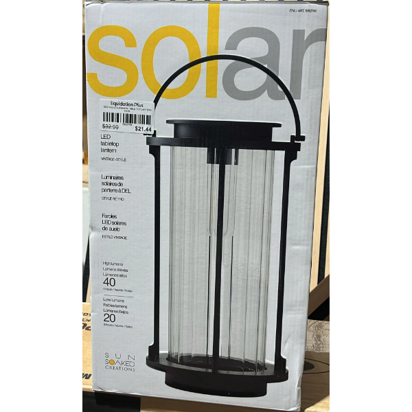 GTX BRANDS SOLAR TABLE LANTERN 40 20 LUMENS -N