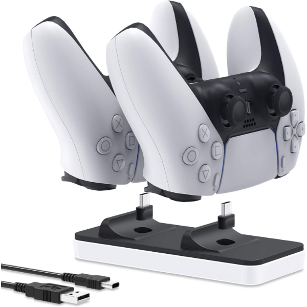 CONTROLLER CHARGER FOR PS5 - AUARTE DUAL CHARGE WIRELESS CHARGING DOCK -N