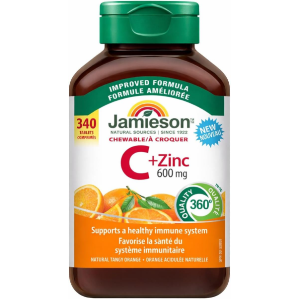 JAMIESON 500 MG CHEWABLE VITAMIN C + ZINC -N E: 12/2027