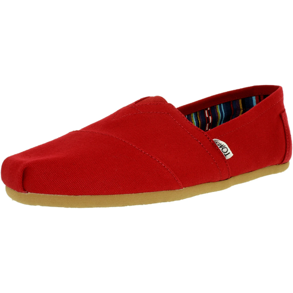 TOMS MEN'S ALPARGATA CANVAS RED ANKLE-HIGH FLAT SHOE 7.5 M (NEW)
