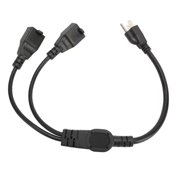 3 PRONG Y SPLITTER CABLE, EFFECTIVE OUTLET SAVING EXTENSION Y SPLITTER POWER CORD PVC SAFE -N