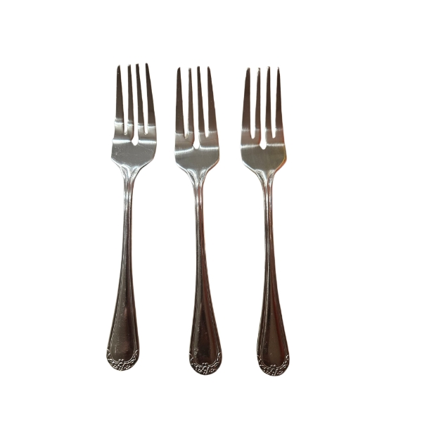 ROGERS CO. FORKS, STAINLESS CHINA, 6.5  (1 DOZEN)