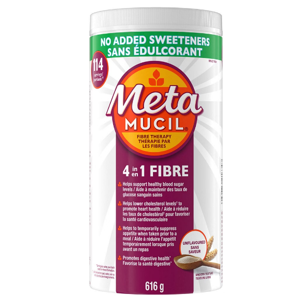 METAMUCIL 4-IN-1 NO ADDED SWEETNERS FIBRE THERAPY -N, E: 8/2027