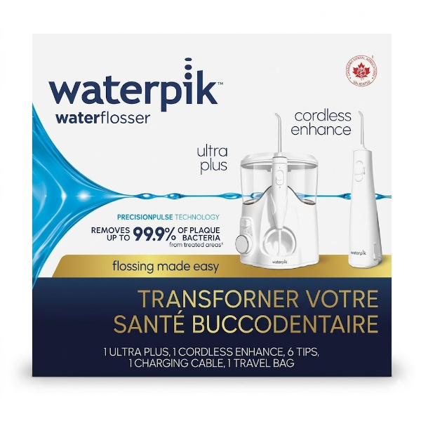 WATERPIK ULTRA PLUS & CORDLESS ENHANCE WATER FLOSSER COMBO PACK (SLIGHTLY USED, MISSING PART)