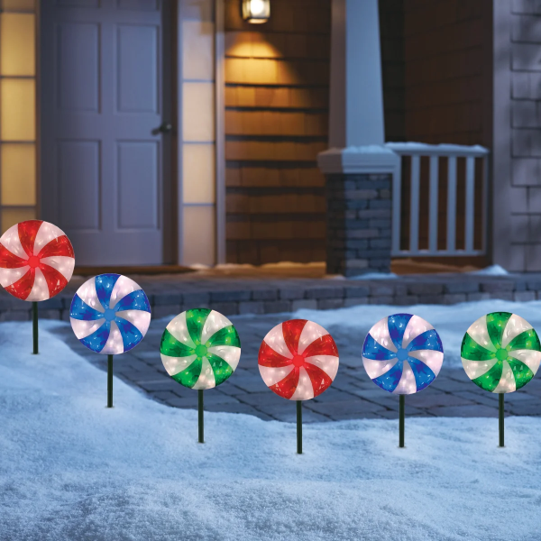 SET OF 6 LED LAWN STAKES (MISSING STICKS)