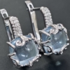 Image 1 : SILVER BLUE TOPAZ(6.2CT) EARRINGS