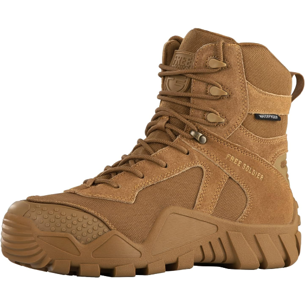 FREE SOLDIER Outdoor Men's Tactical Military Boots Suede Leather Work Boots Combat Hunting Boots