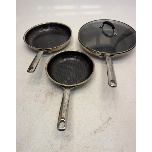 GREENPAN FRYING PAN 3 PIECE -U