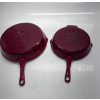 Image 3 : TRAMONTINA ENAMELED CAST IRON SKILLETS, 2 PIECE, RED COLOR, 10 & 12 INCHES -U