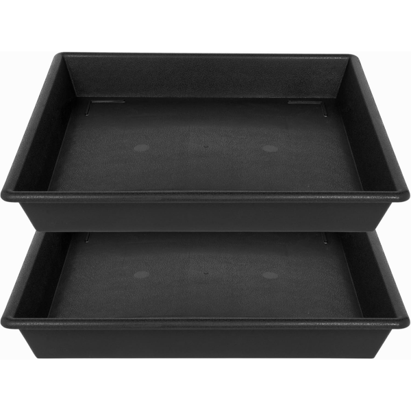 SQUARE PLANT SAUCER 14 INCH 2 PACKS. EXTRA LAGER NO HOLES PLANT TRAY