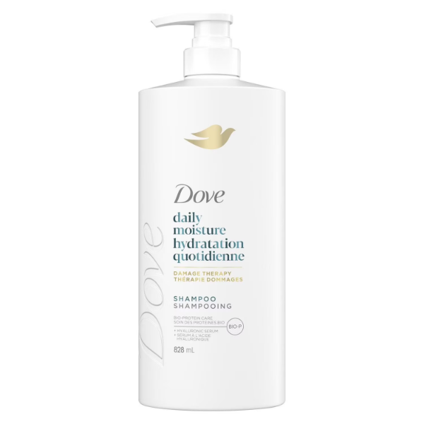 DOVE DAILY MOISTURE SHAMPOO FOR DRY HAIR, WITH LIQUID BIO-PROTEIN CARE AND HYALURONIC SERUM -N