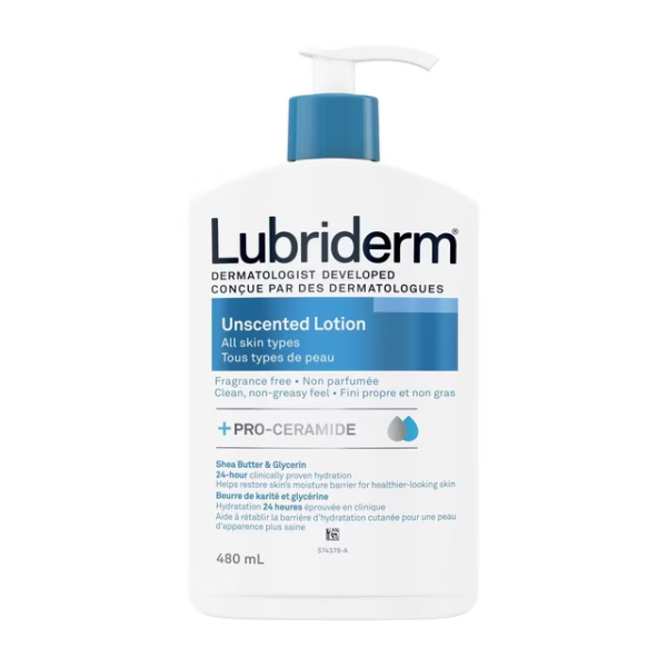 LUBRIDERM UNSCENTED LOTION, SHEA BUTTER AND GLYCERIN 710ML