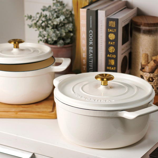 
TRAMONTINA 4-QUART & 6-QUART ENAMELED CAST IRON (SLIGHTLY USED)