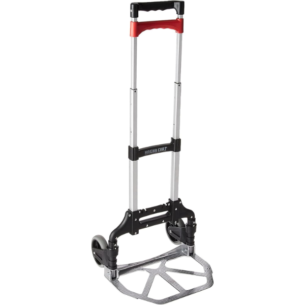 MAGNA CART PERSONAL MCI FOLDING HAND TRUCK WITH RUBBER WHEELS, BLACK