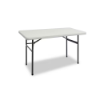 Image 1 : FOLDING PLASTIC FOLDABLE TABLE IN WHITE WITH BLACK METAL FRAME -SU