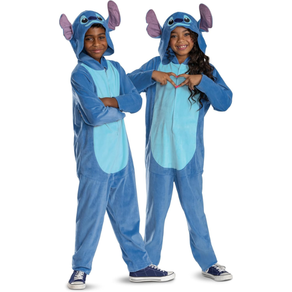 DISNEY STITCH COSTUME FOR KIDS, OFFICIAL LILO AND STITCH HOODED JUMPSUIT OUTFIT