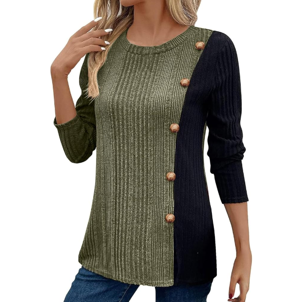 KOUFLAND LIGHTWEIGHT KNIT SWEATERS LONG SLEEVE TOPS FOR WOMEN