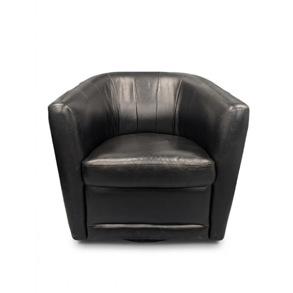 COSTCO Natuzzigroup Cora Leather Swivel Chair, Black